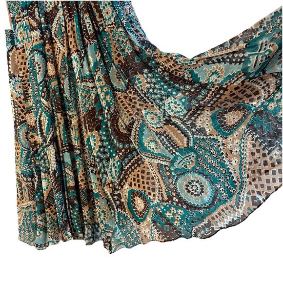 Dressbarn Tank Midi Shift Dress Brown Turquoise Paisley‎ Crochet NEW Sz 16W - Picture 8 of 13
